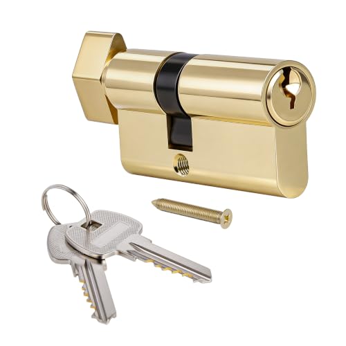 SENY Euro Profile Lock Cylinder Replacement for Storm Doors with Thumb Turn & Keys