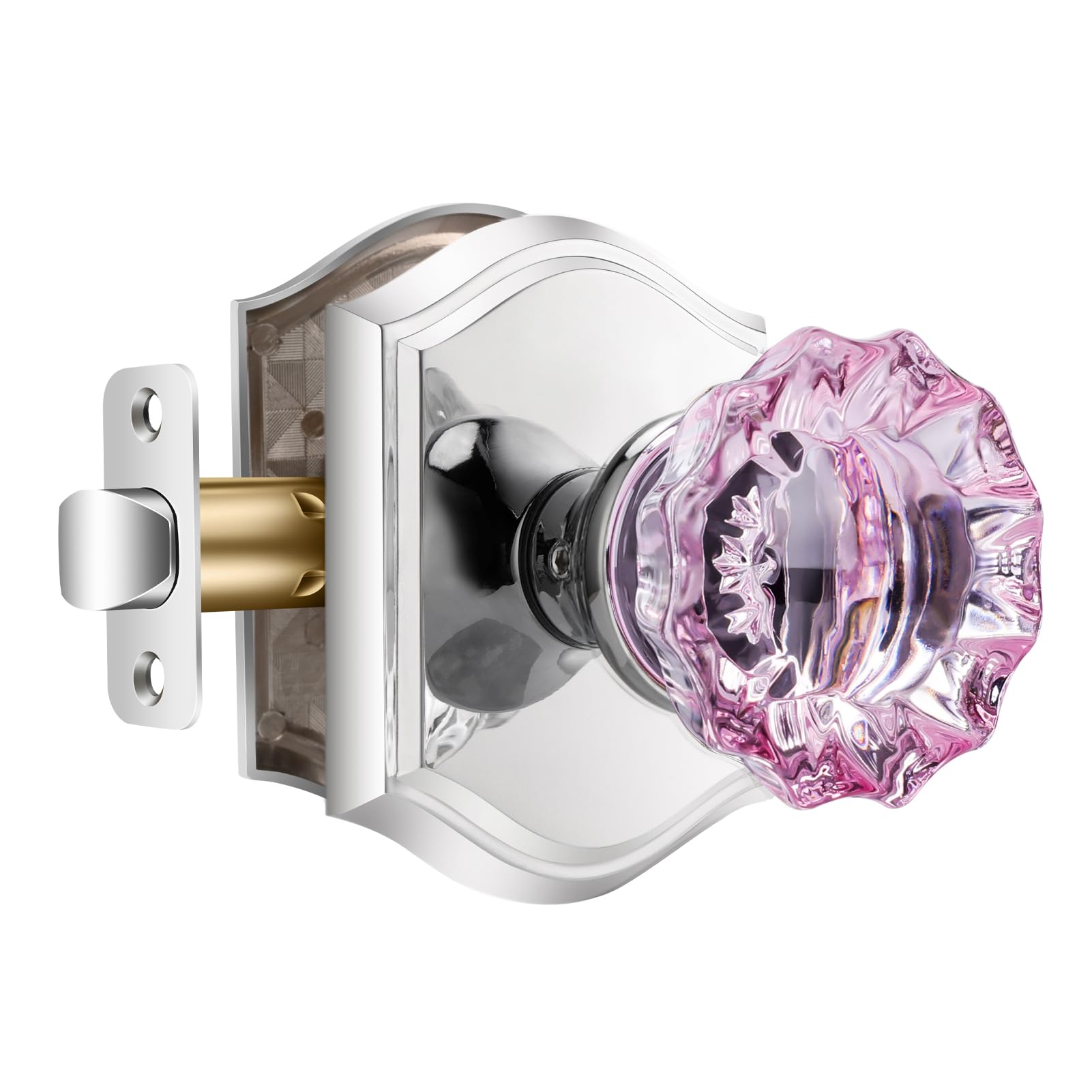 SENY Vintage Glass Door Knobs with Floral Crystal Design | Privacy, Passage & Dummy