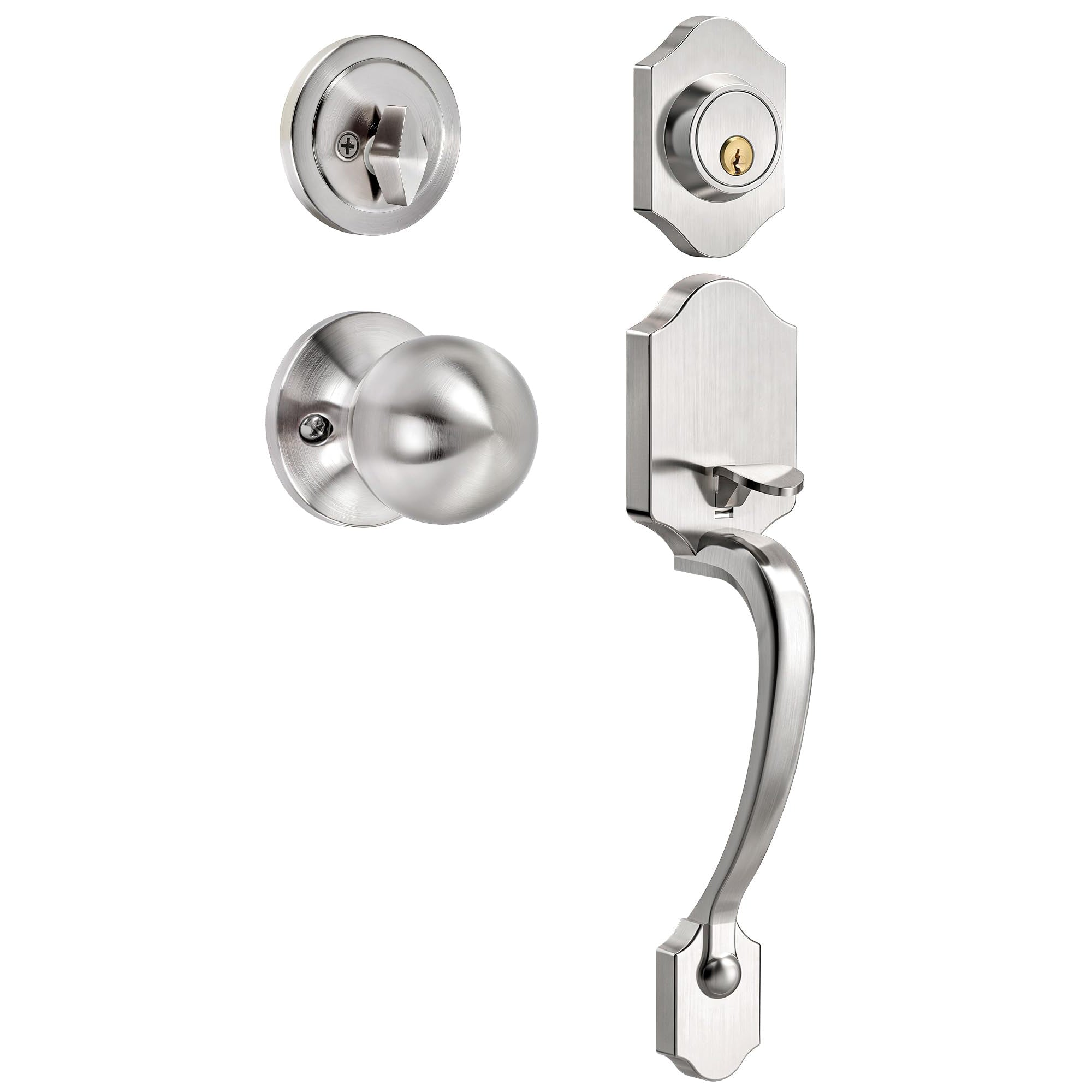 SENY Front Door Handle Set with Deadbolt – Exterior Entry Door Lock Set with Reversible Handle