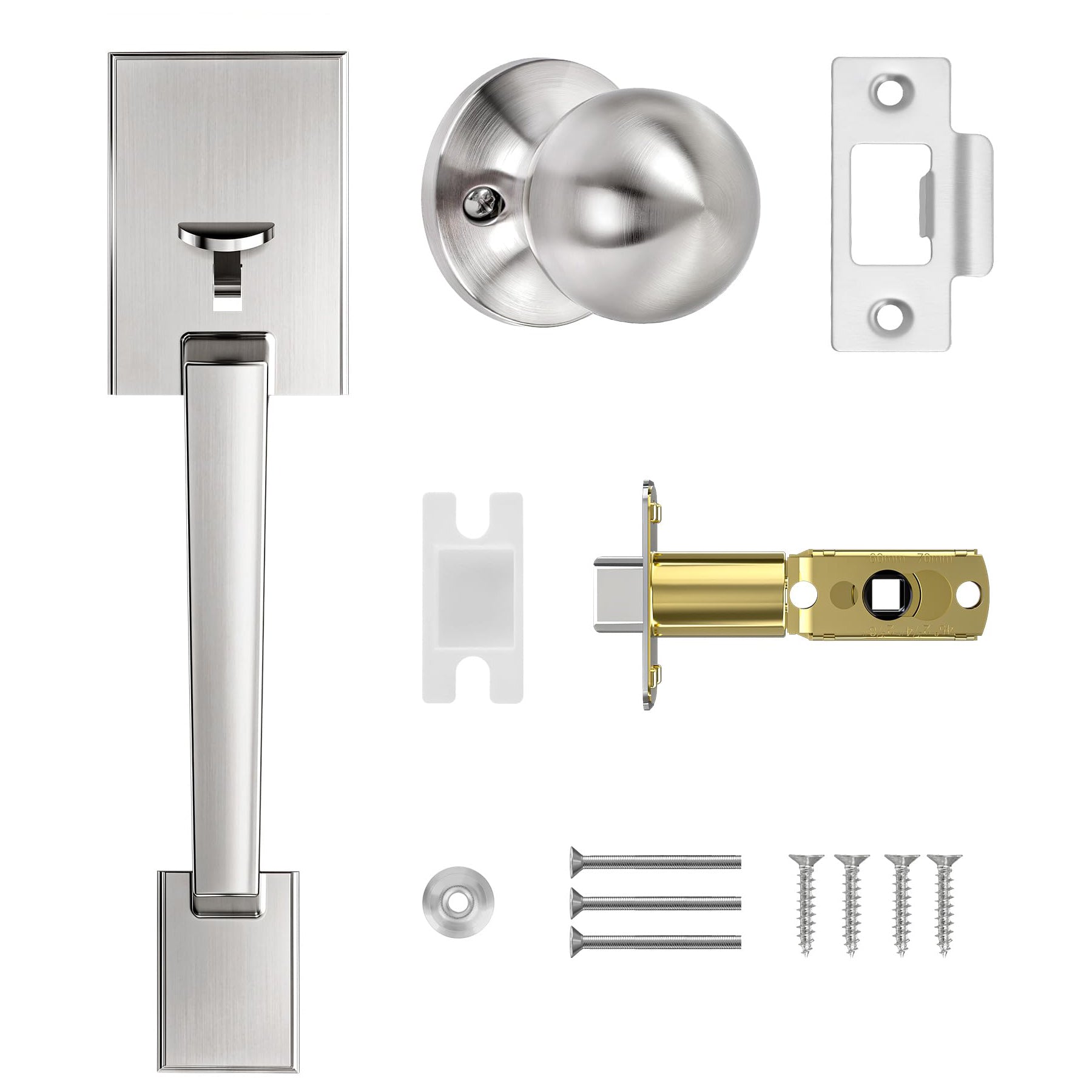 SENY Modern Front Door Handle with Reversible Design – Passage Exterior Door Handle for Deadbolt & Smart Lock