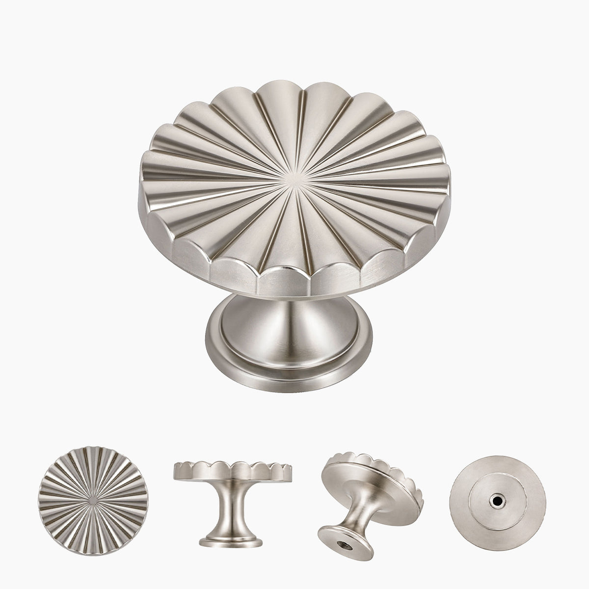 SENY Vintage Fan-Shaped Cabinet Knobs – Solid Metal Drawer Knobs for Kitchen, Dresser & Furniture