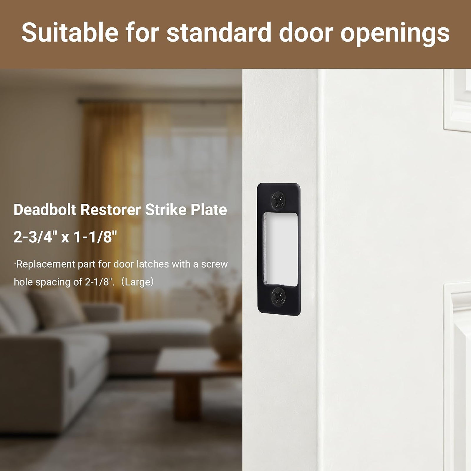 Seny Deadbolt Restorer Strike Plate – Adjustable Repair Plate for Misaligned Door Locks