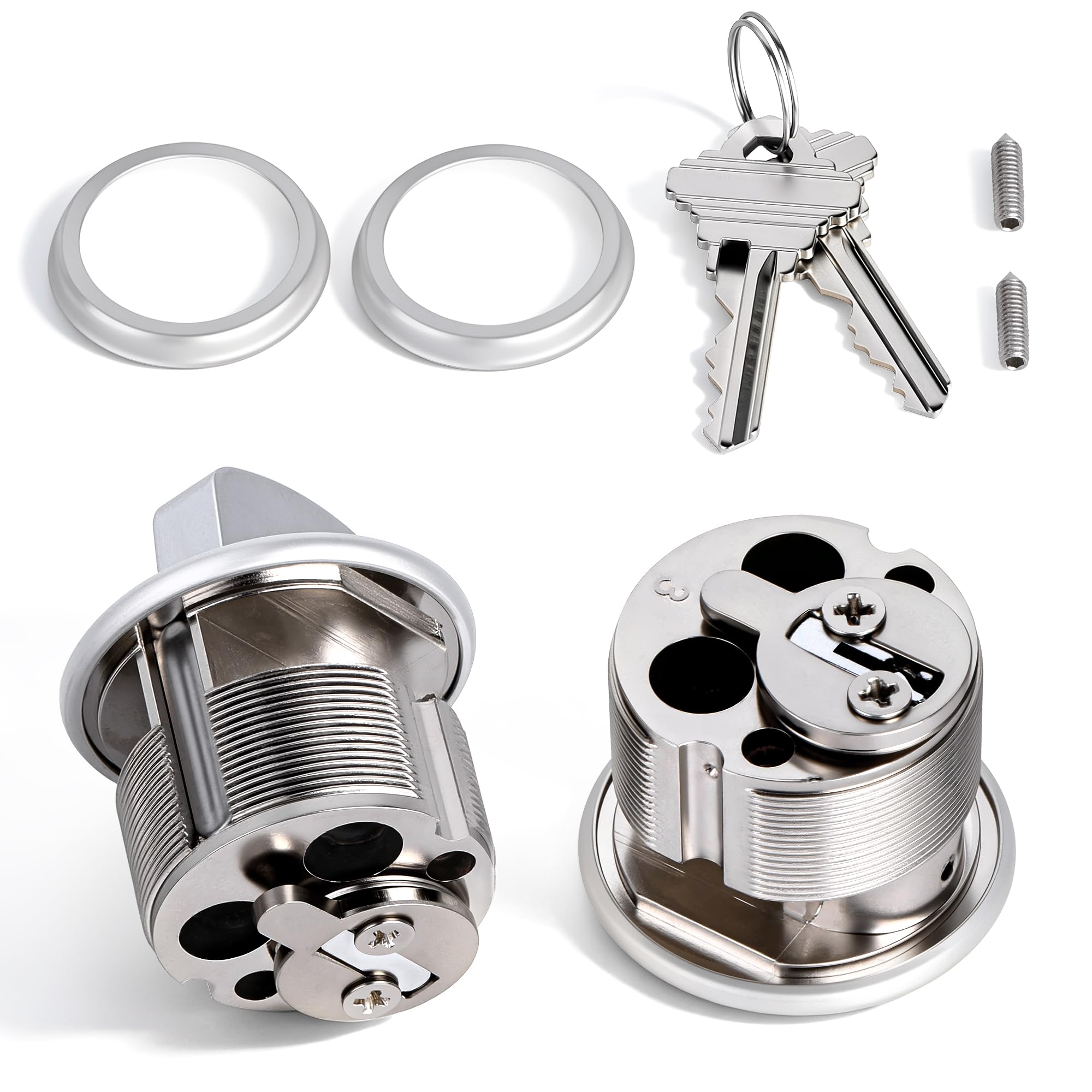 SENY Commercial Storefront Mortise Cylinder Lock Replacement with Key & Thumbturn – Aluminum Door Lock Cylinder Set