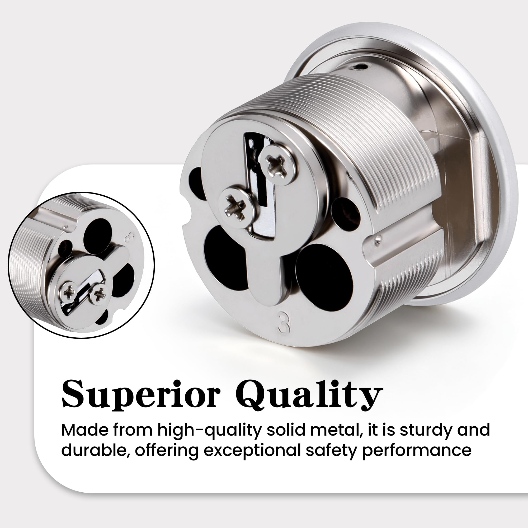 SENY Commercial Storefront Mortise Cylinder Lock Replacement with Key & Thumbturn – Aluminum Door Lock Cylinder Set