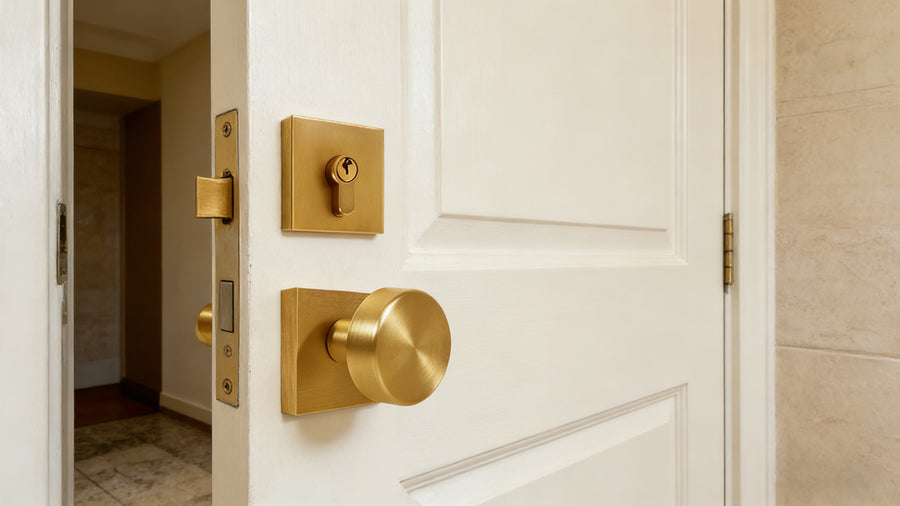 SENY Square Rosette Entry Door Set with Round Metal Passage Knob & Deadbolt applicable scenario