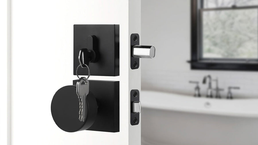 SENY Square Rosette Entry Door Set with Round Metal Passage Knob & Deadbolt applicable scenario