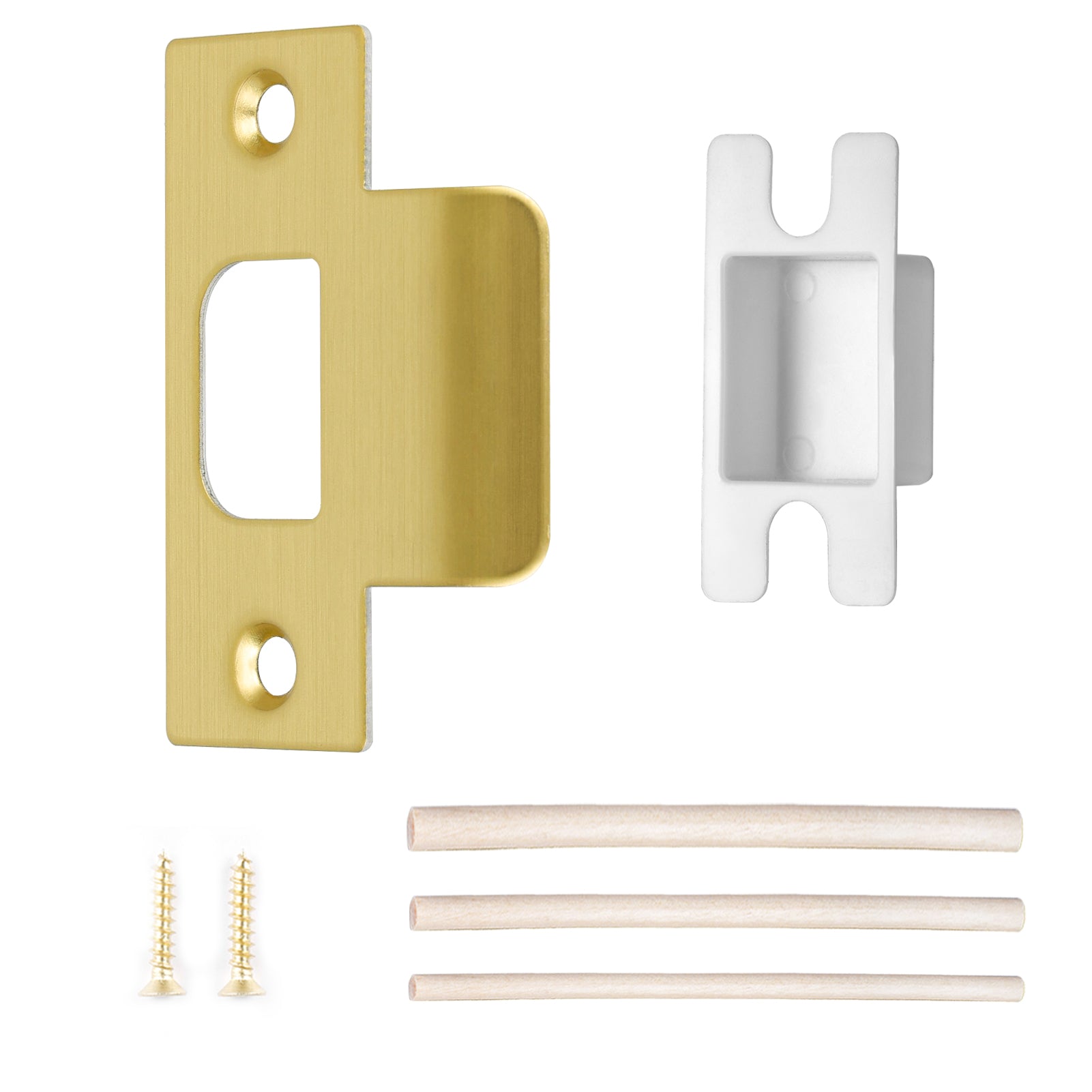 SENY T-Shape Door Strike Plate with Dust Box – Door Frame Repair Kit for Interior & Exterior Doors