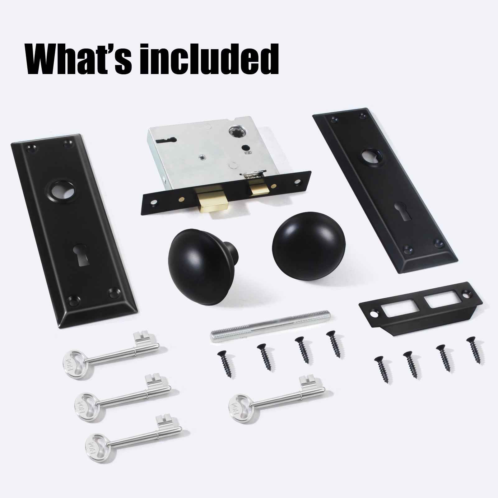 Seny Vintage Mortise Door Knob Replacement Set with Spindle
