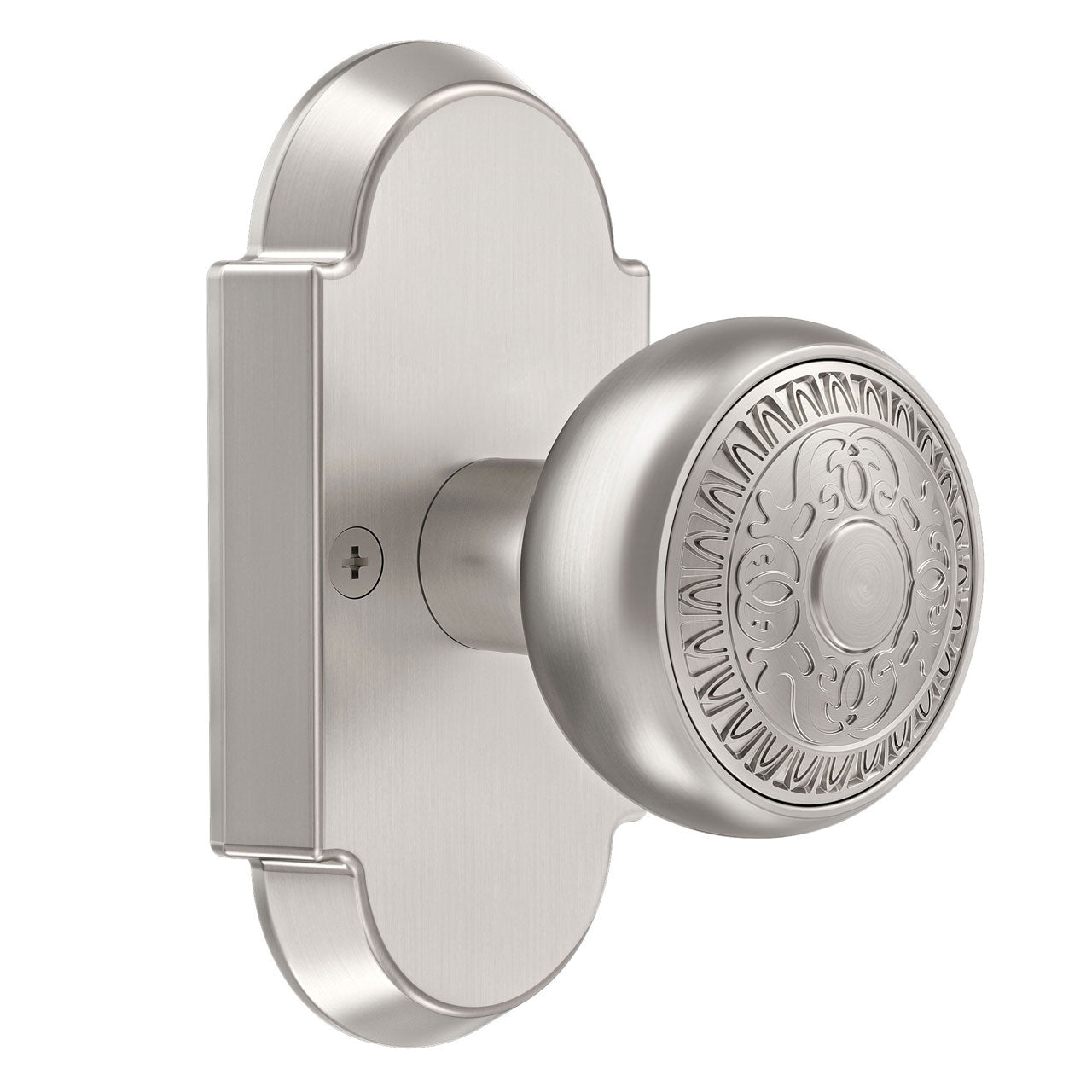 SENY Antique Style Door Knob with Arched Plate, Privacy/Passage/Dummy