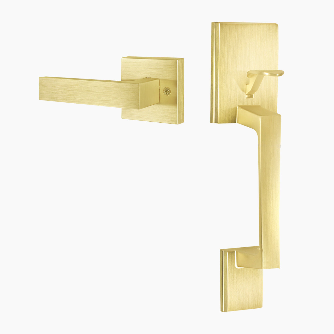 SENY Front Door Handle Set – Exterior Pull Handle with Straight Lever, Deadbolt Sold Separately