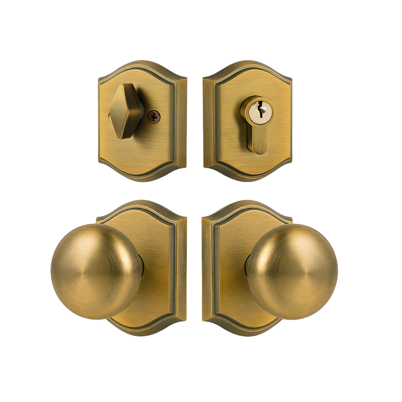 SENY Entry Door Knob Set with Passage Knob & Deadbolt – Classic Front Door Lock Set for Exterior Doors