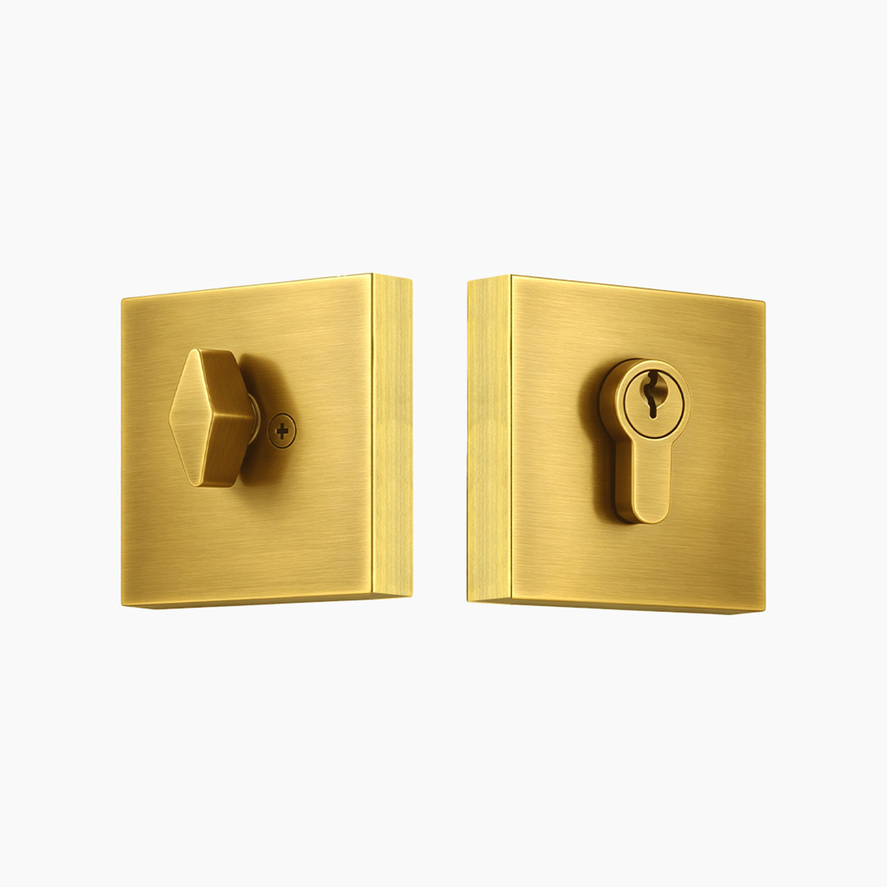 Antique brass square deadbolt lock with keyed entry function SENY