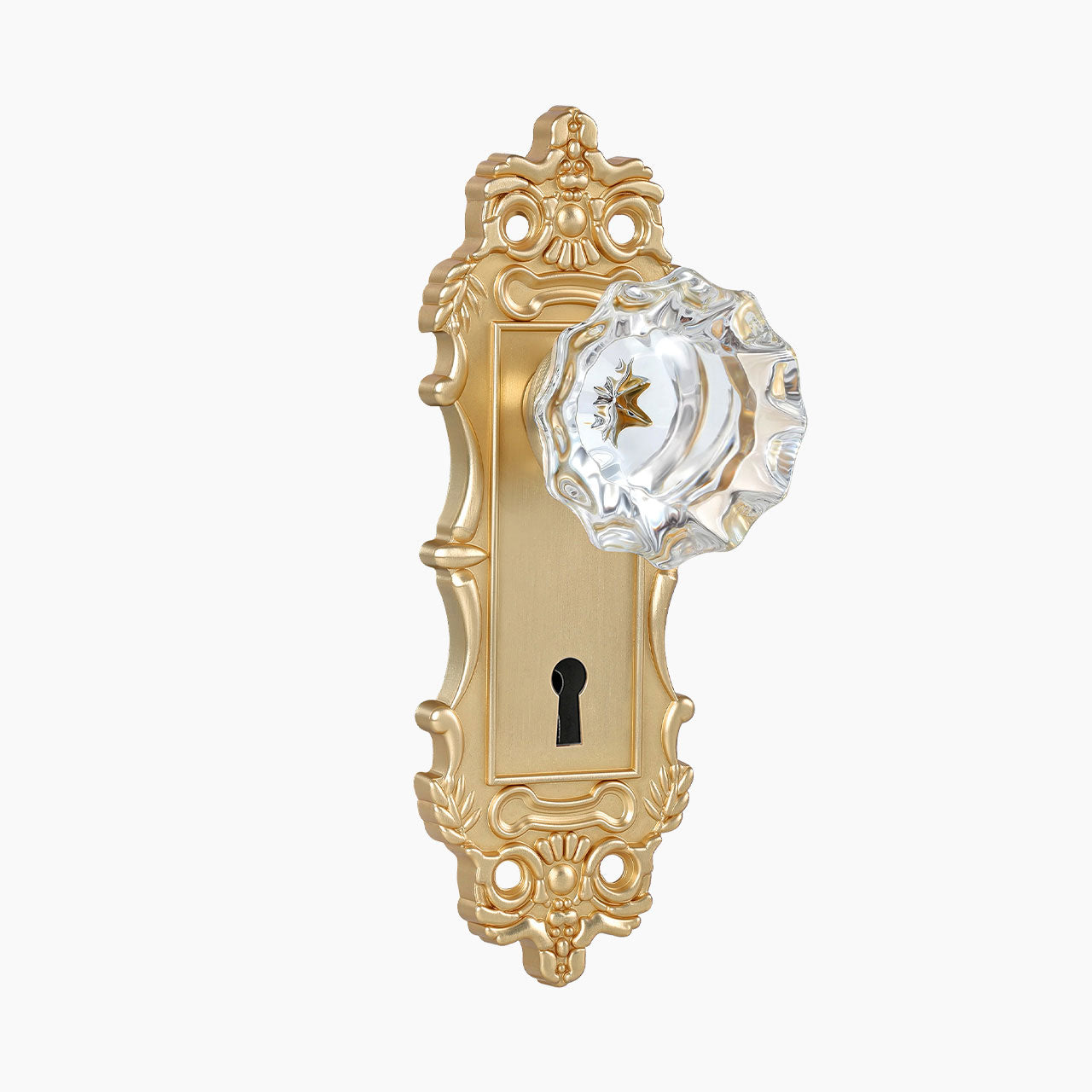 antique mortise lock set satin brass finish with crystal knob SENY