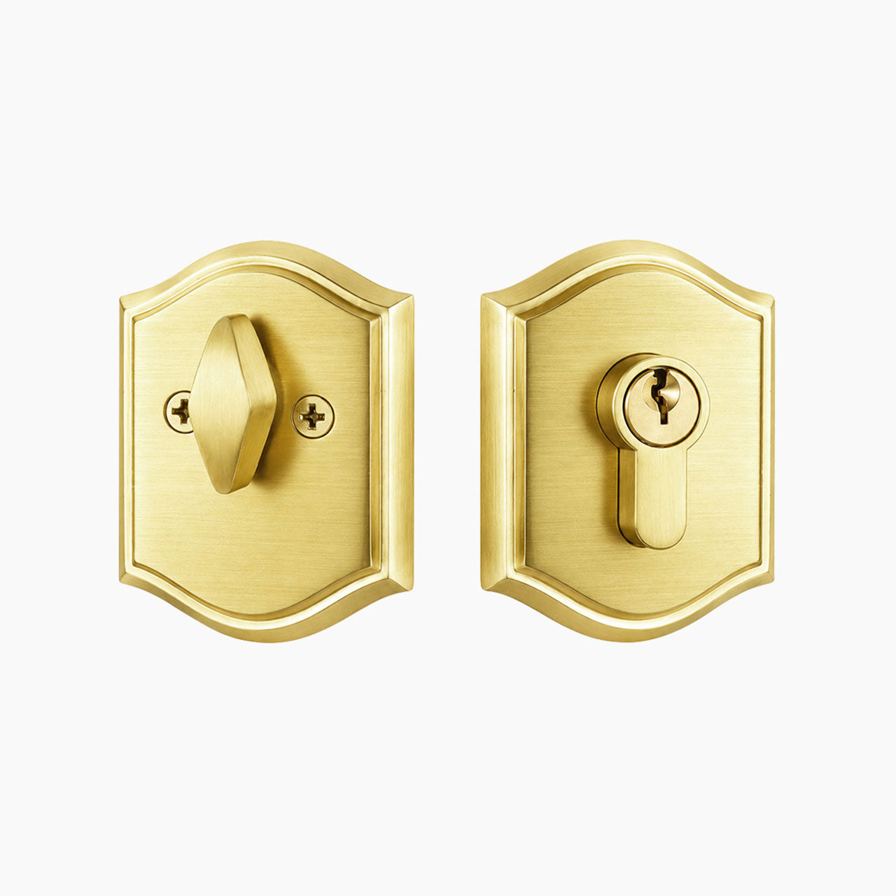 Brushed gold decorative deadbolt lock with traditional styling SENY