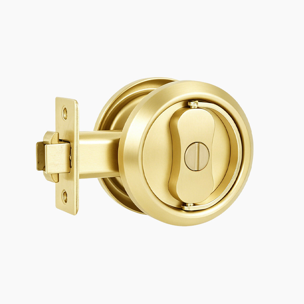 Brushed gold pocket door privacy lock without key for interior sliding doors SENY