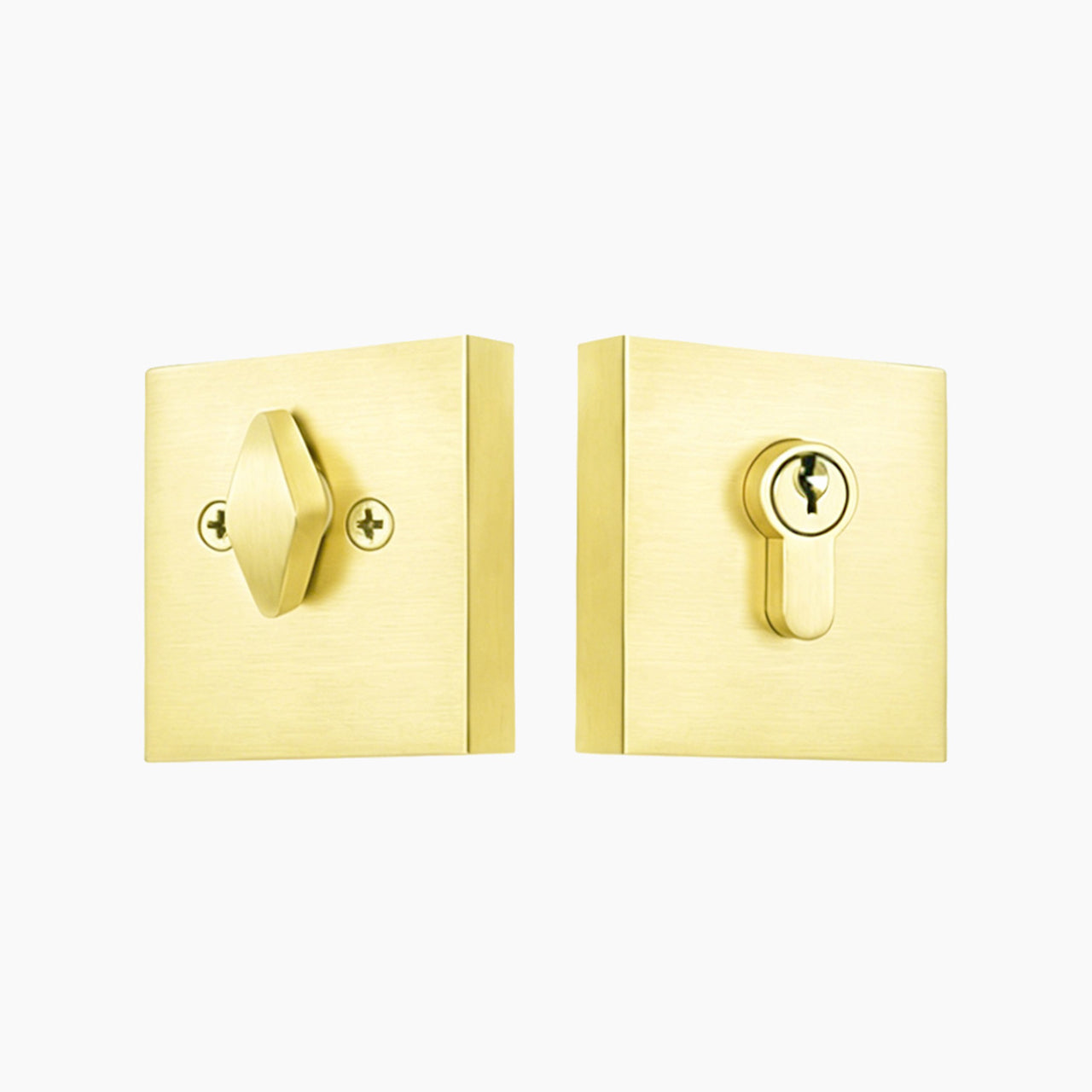 Brushed gold square deadbolt lock with modern minimalist style SENY