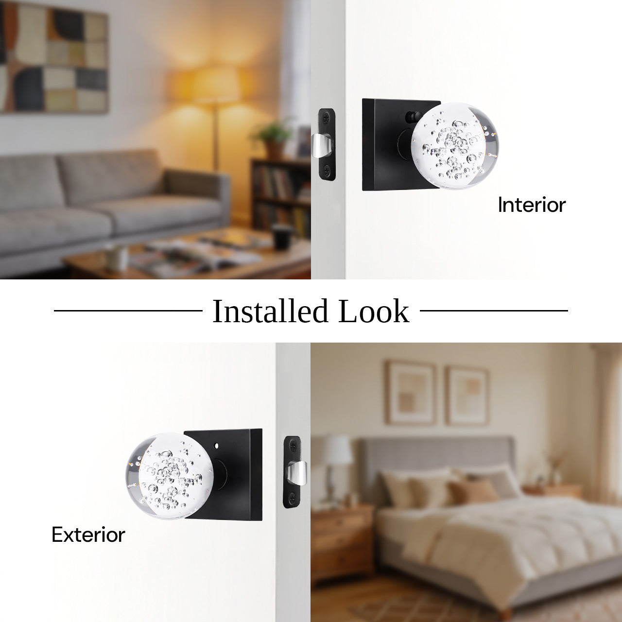 bubble glass door knob installation hardware and setup guide SENY