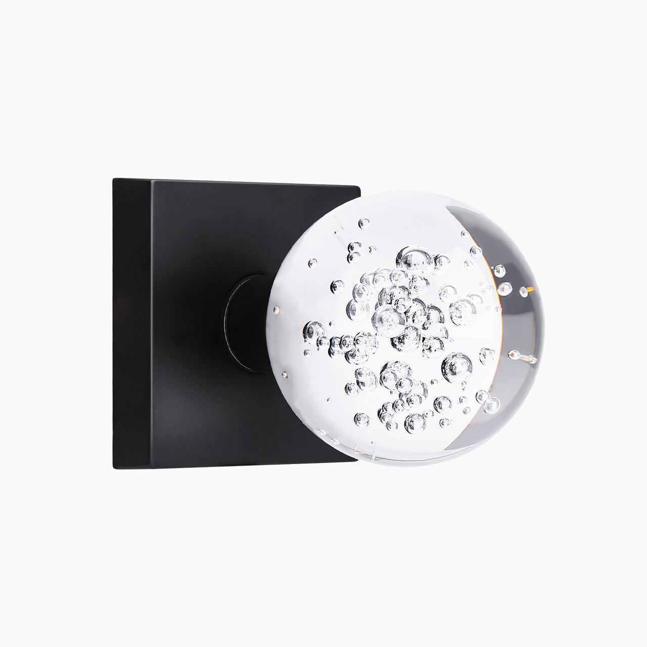 bubble glass door knob matte black finish passage function SENY