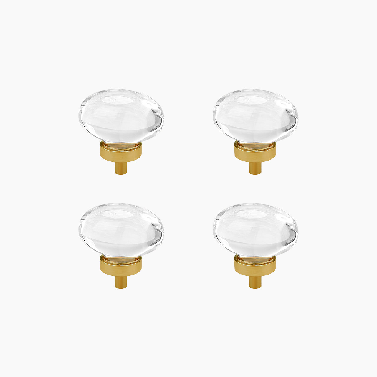 SENY Egg Crystal Cabinet Knobs – Oval Glass Drawer Knobs for Kitchen, Bathroom & Furniture (4 Pack)