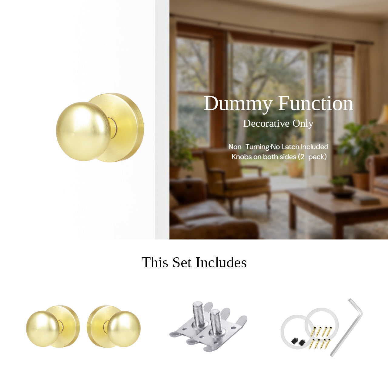 contemporary interior door knobs dummy function non turning decorative knob SENY