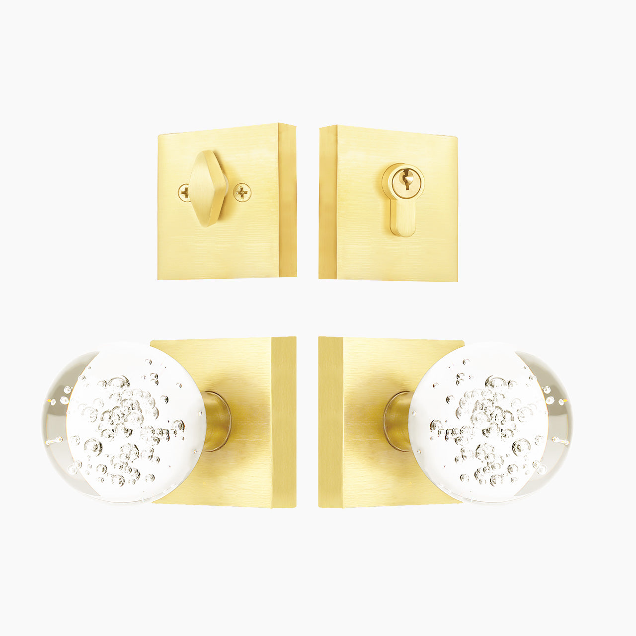 crystal ball door knob set brushed gold finish classic style SENY