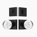 crystal ball door knob set front view with deadbolt clear glass knob SENY