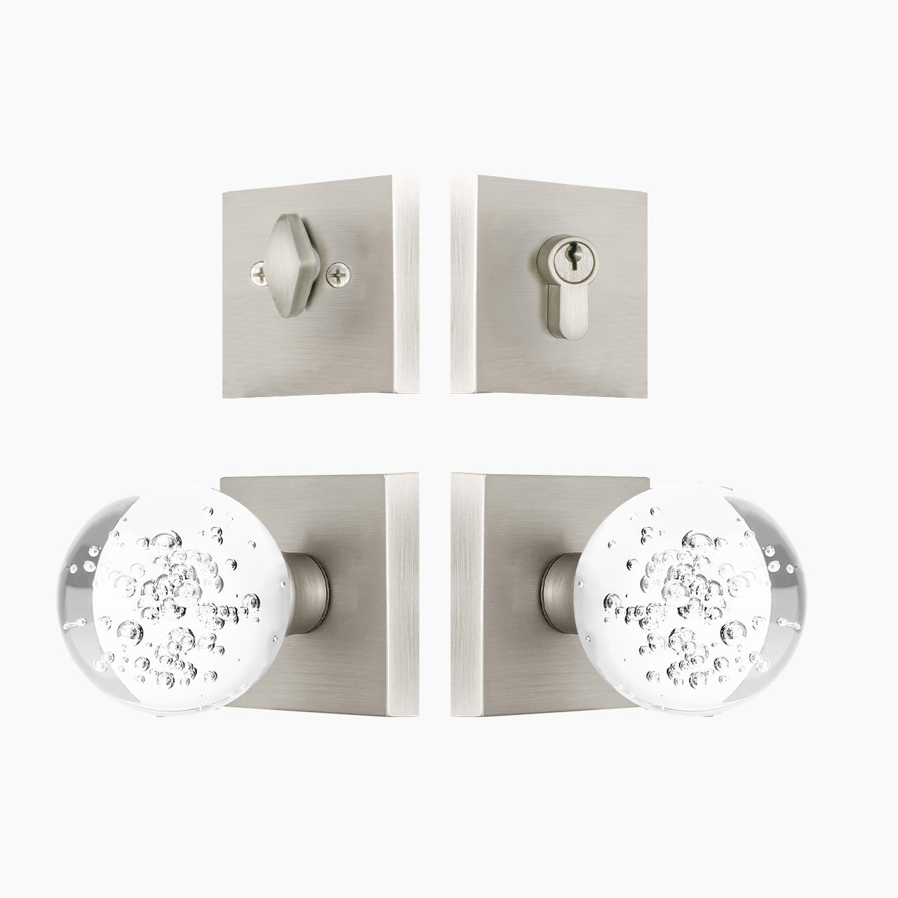 crystal ball door knob set satin nickel finish modern decorative door hardware SENY