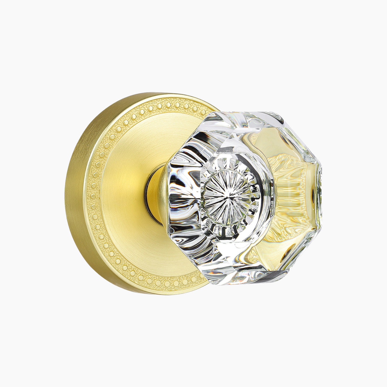 SENY brushed gold crystal door knob dummy function