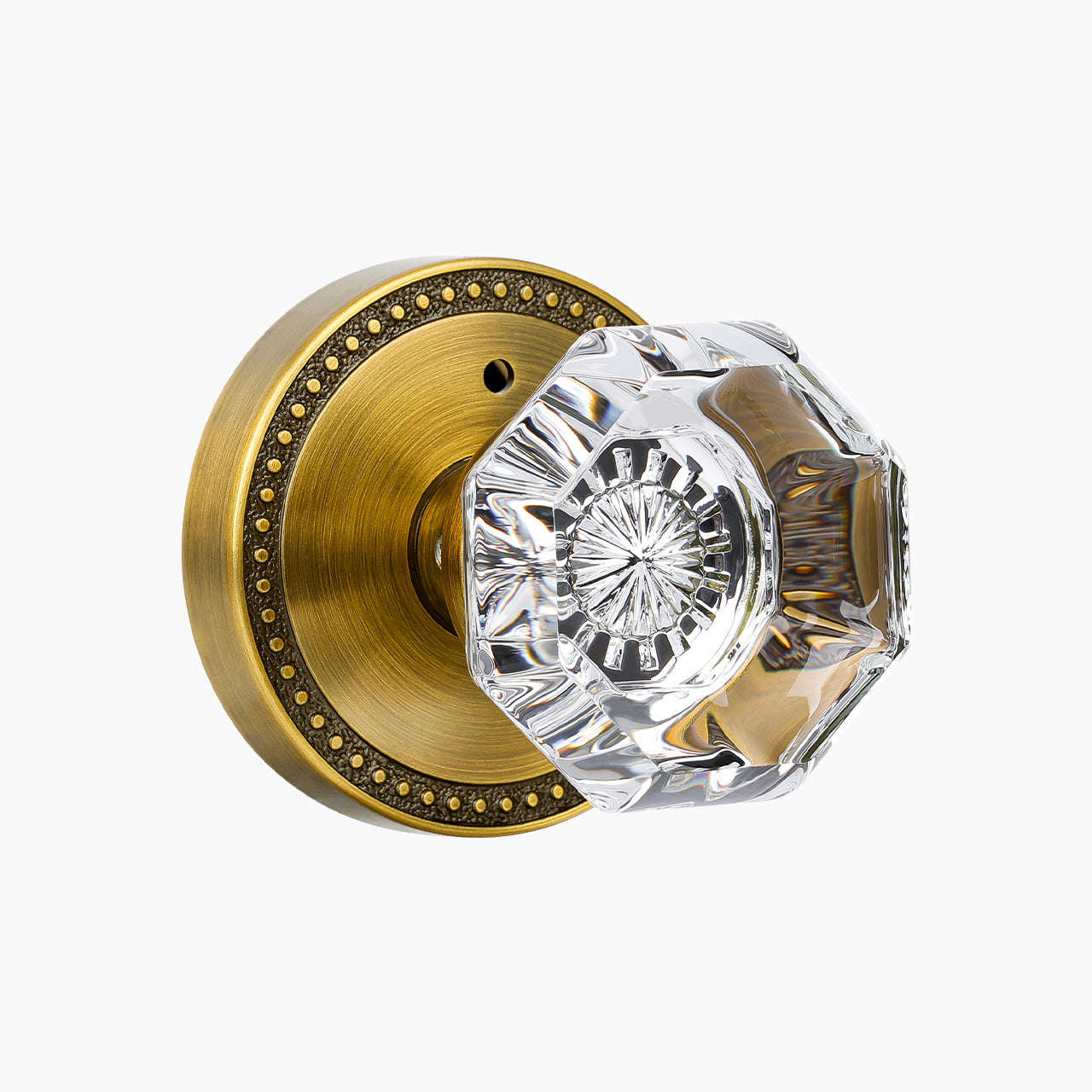 SENY crystal door knob with octagonal glass knob and round rosette
