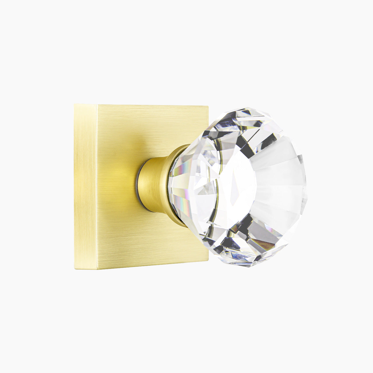 crystal door knobs interior brushed gold faceted crystal passage SENY