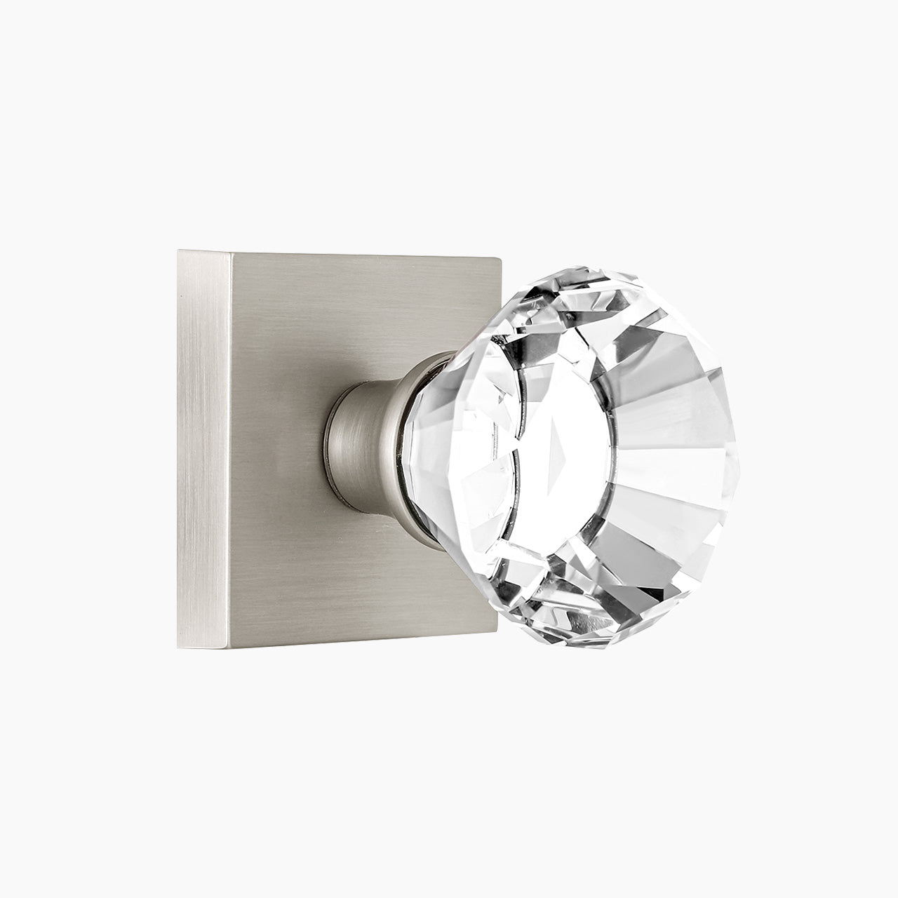 crystal door knobs interior satin nickel faceted crystal passage SENY