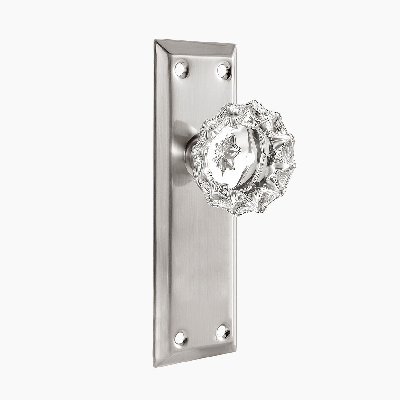 crystal dummy door knob satin nickel decorative backplate SENY