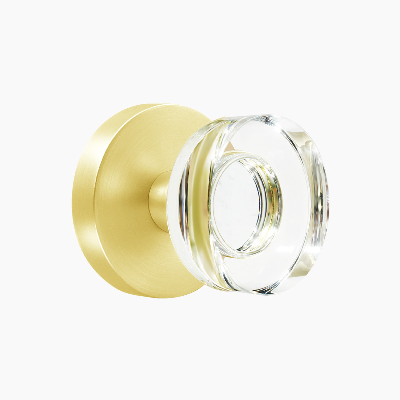crystal interior door knob brushed gold passage SENY