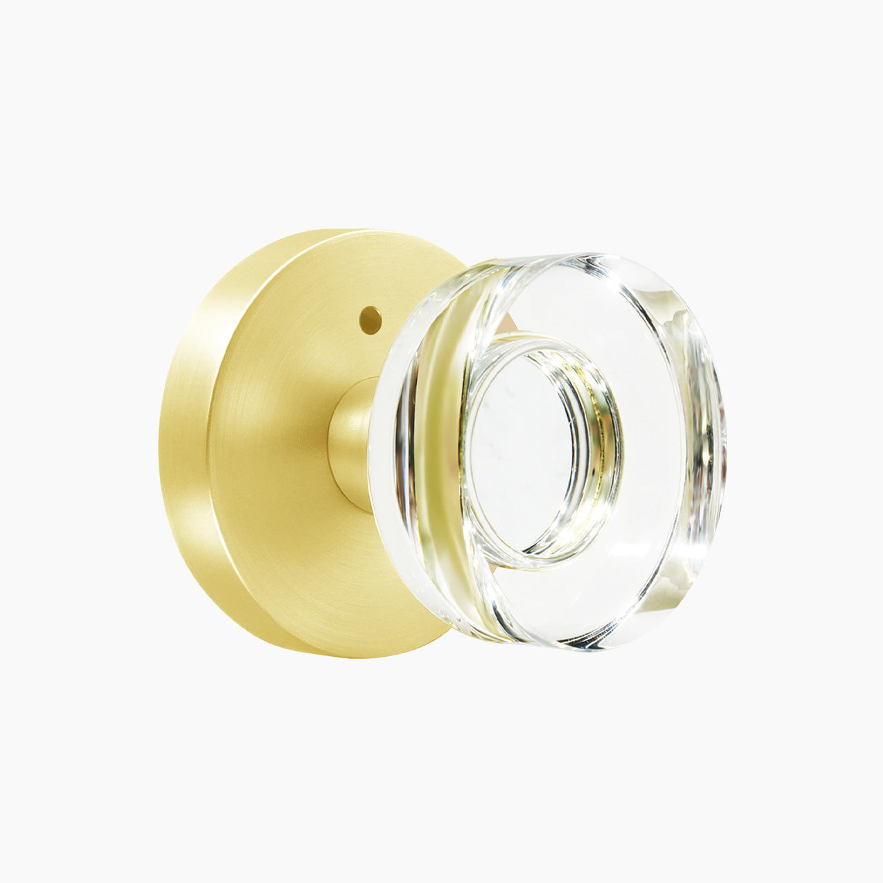 crystal interior door knob brushed gold privacy SENY