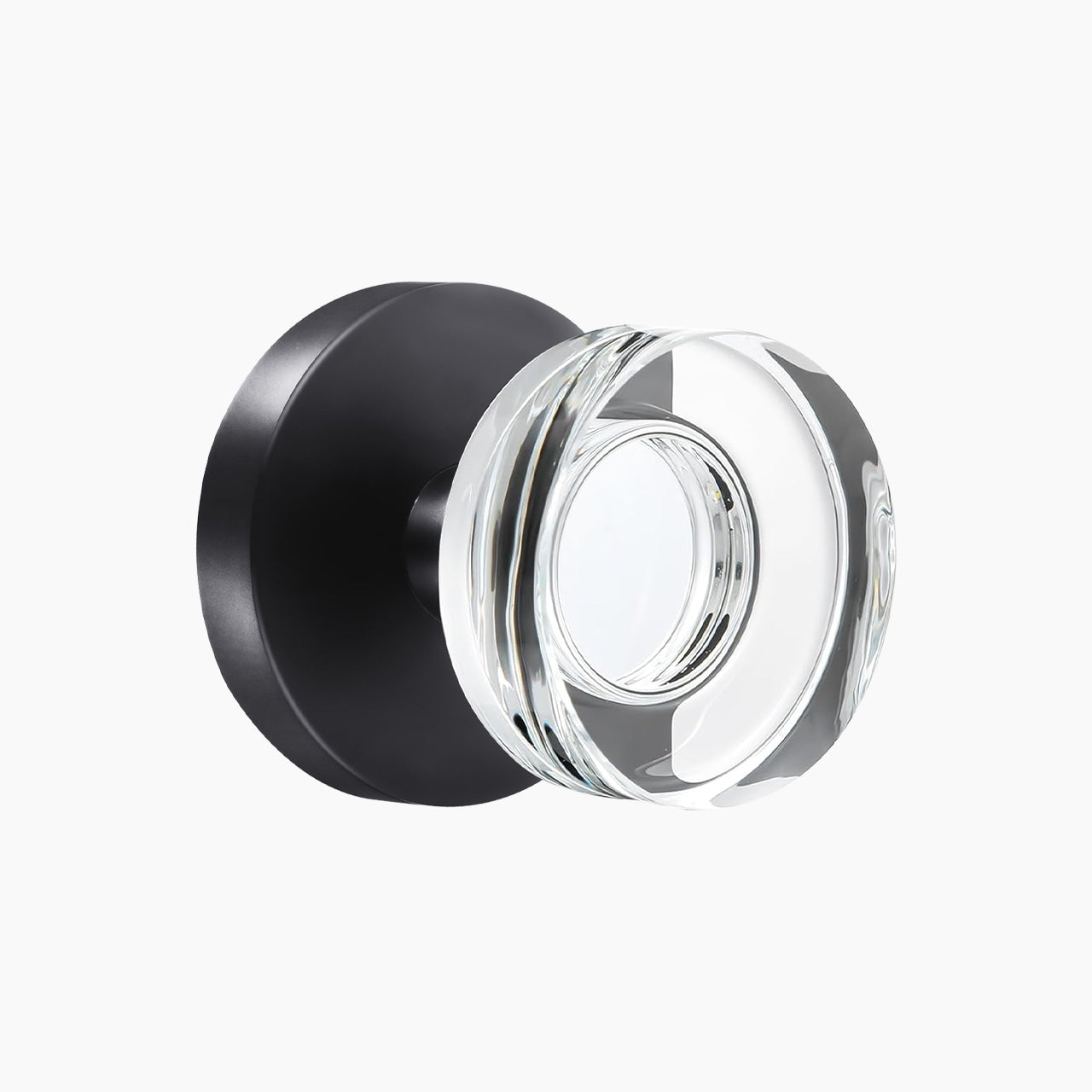 crystal interior door knob matte black passage SENY