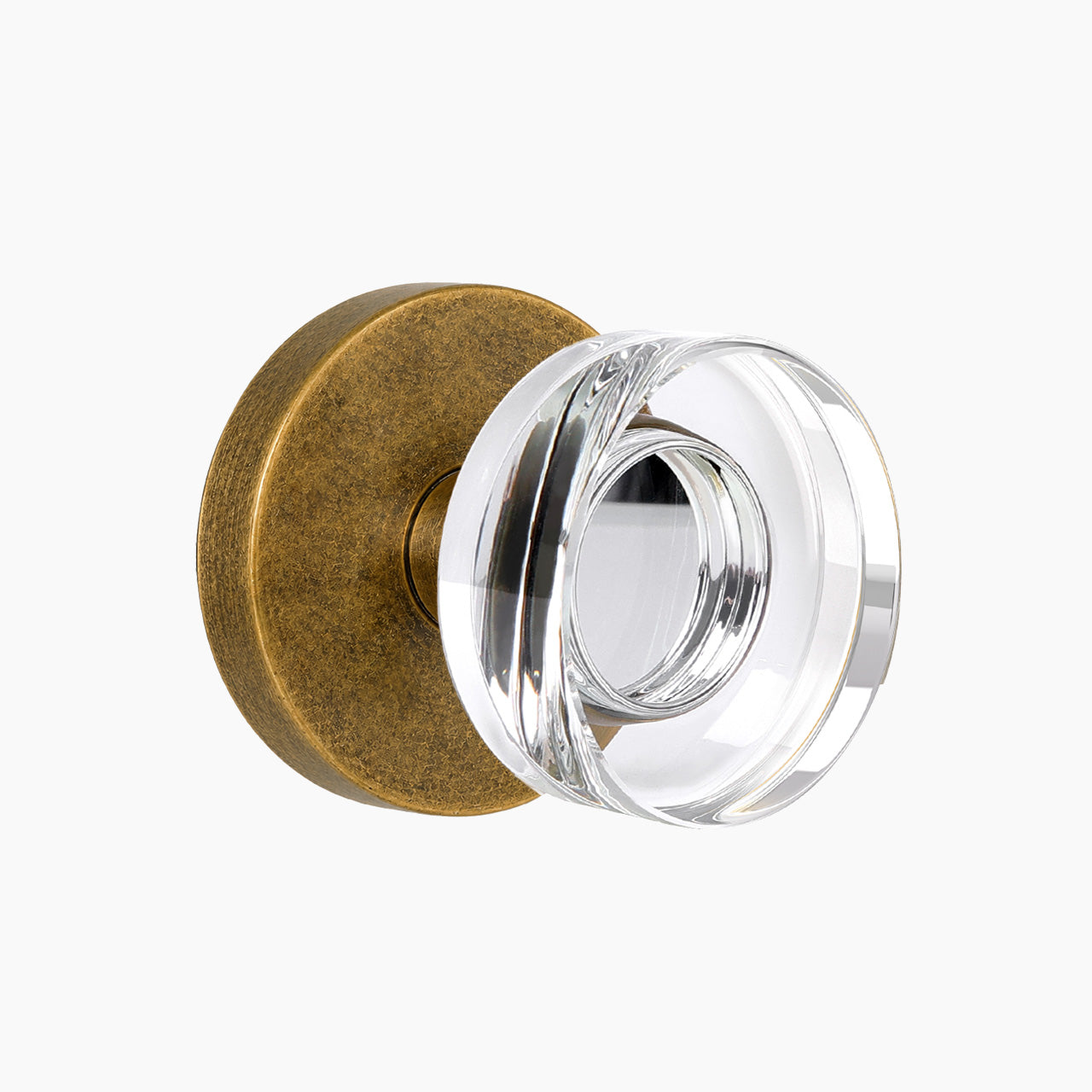 SENY Crystal Interior Door Knob with Round Glass Knob & Round Rosette