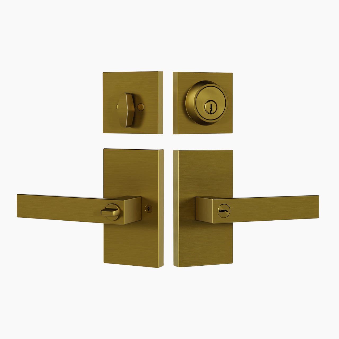 SENY Keyed Entry Front Door Lever Handle & Deadbolt Set with Emergency Unlock