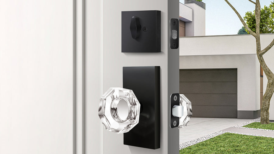 SENY Entry Door Knob Set with Octagonal Crystal Passage Knob & Deadbolt applicable scenario