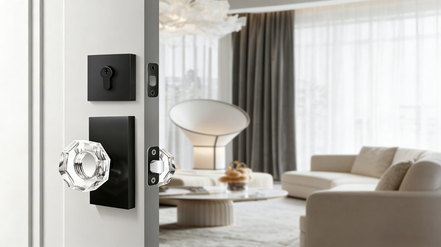 SENY Entry Door Knob Set with Octagonal Crystal Passage Knob & Deadbolt applicable scenario