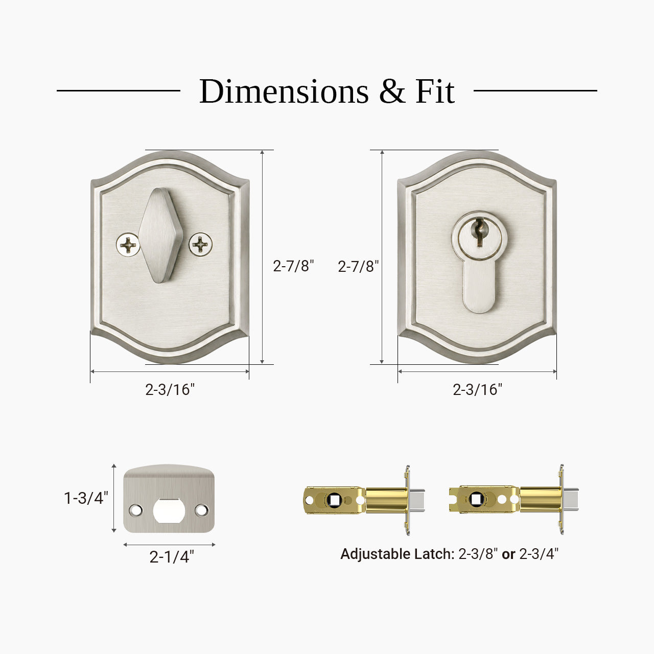 Decorative deadbolt lock dimensions and specifications SENY