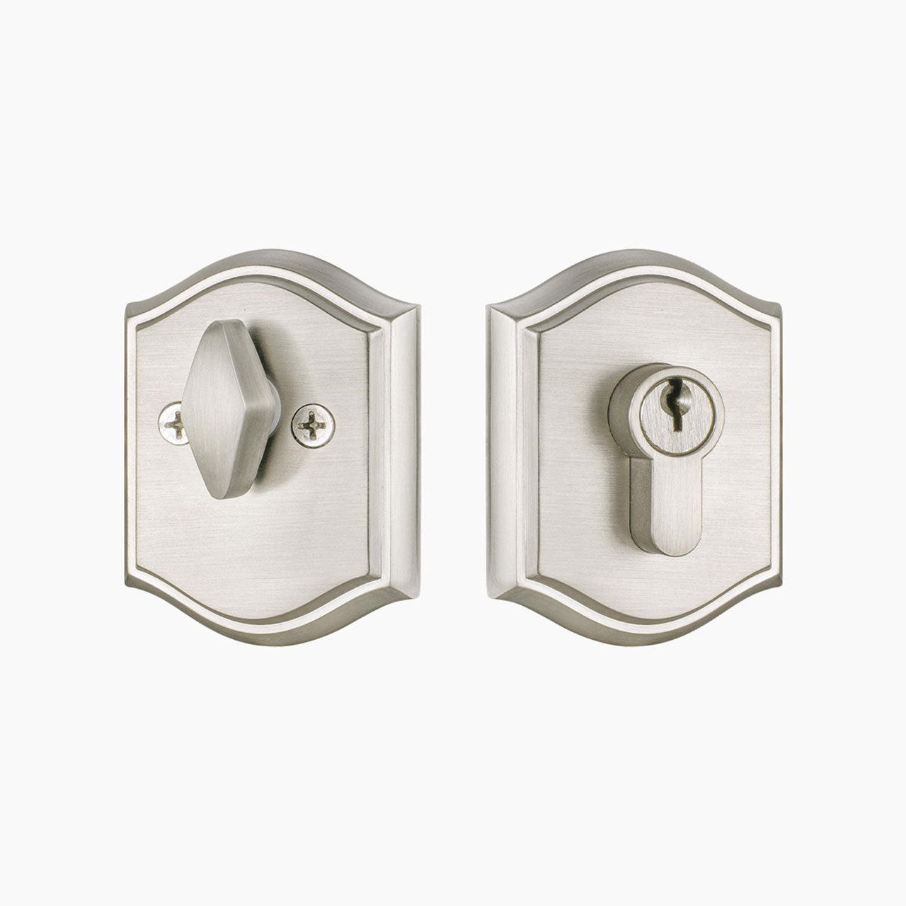 Decorative deadbolt lock with arched single cylinder design SENY