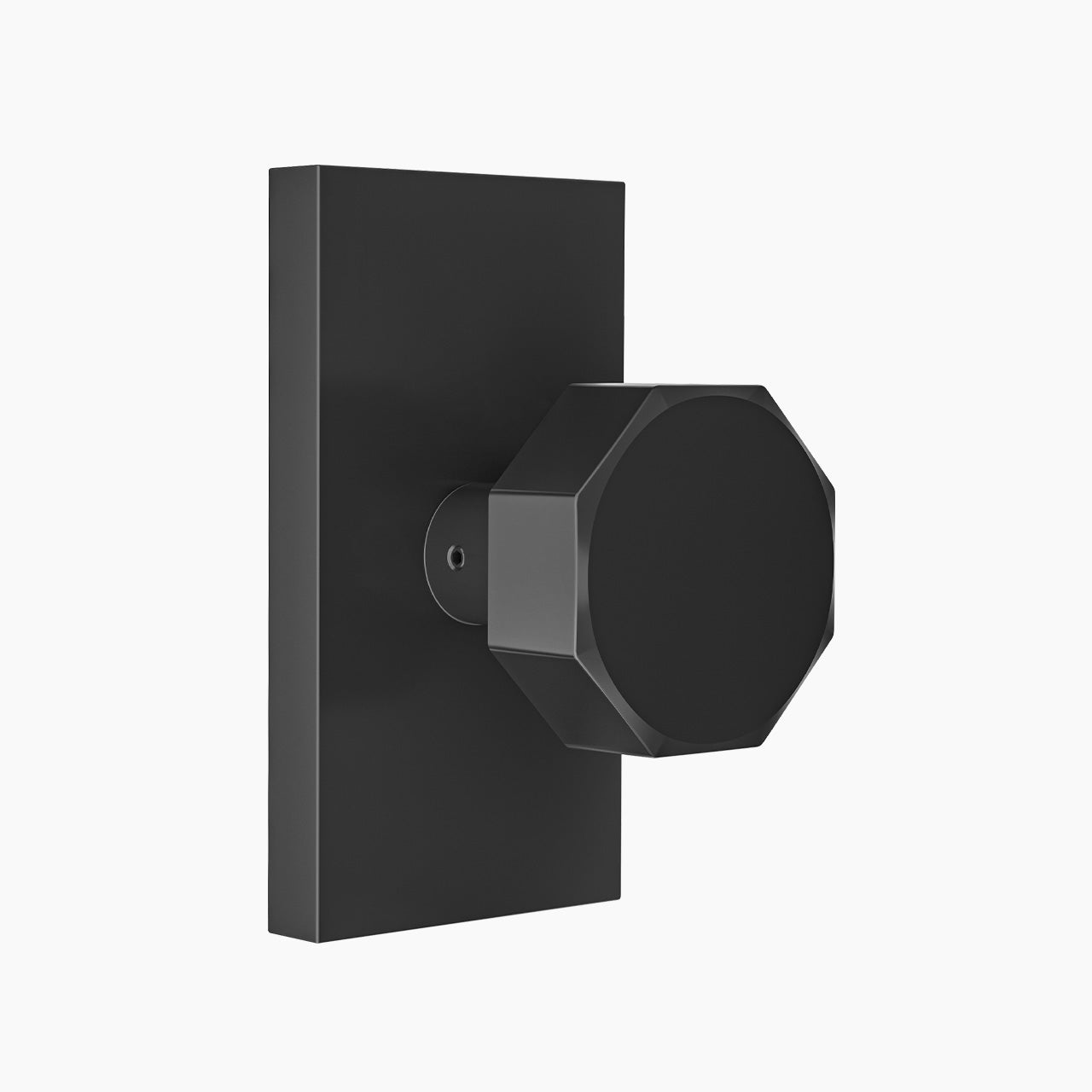 Decorative door knobs matte black dummy function with rectangular backplate SENY