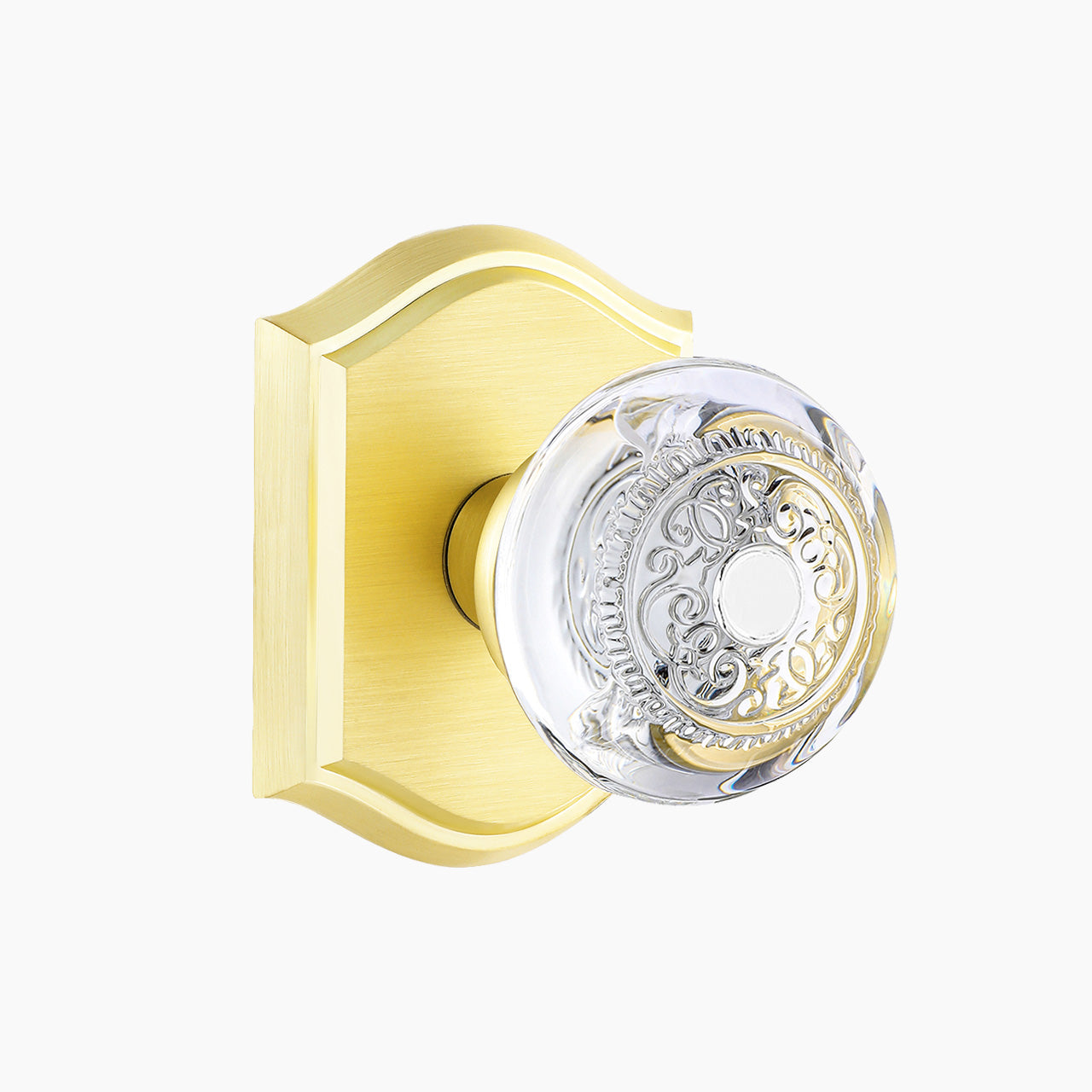 decorative glass door knobs brushed gold passage SENY