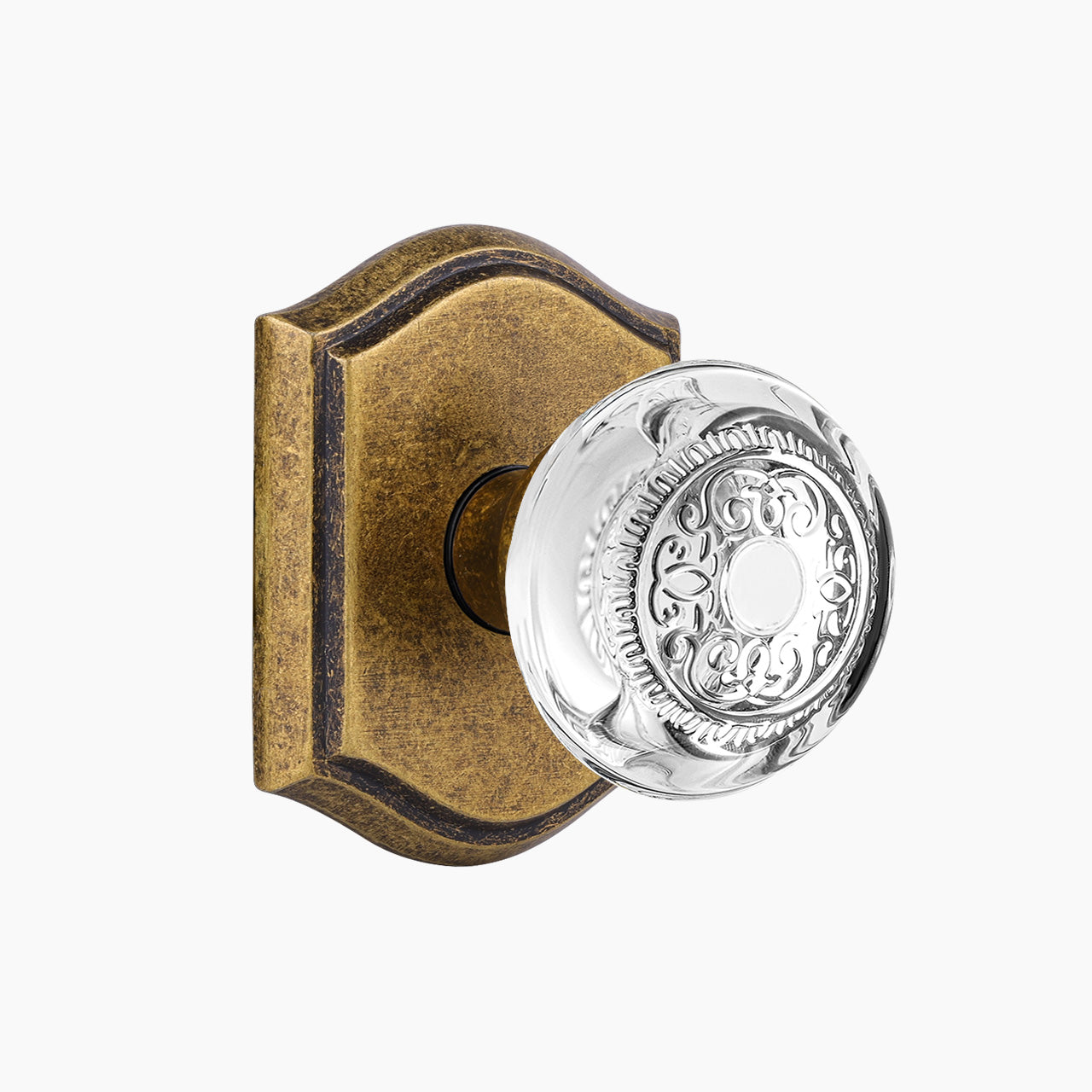 decorative glass door knobs vintage brass passage SENY