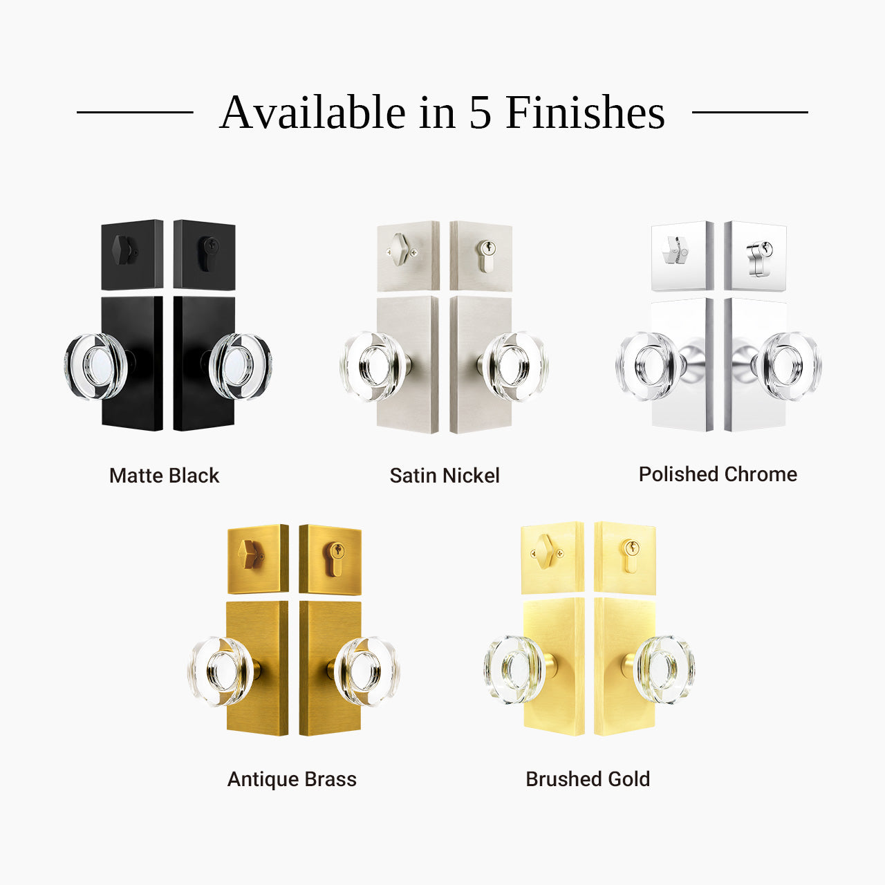 SENY Front Door Entry Set with Decorative Round Crystal Passage Knob & Deadbolt