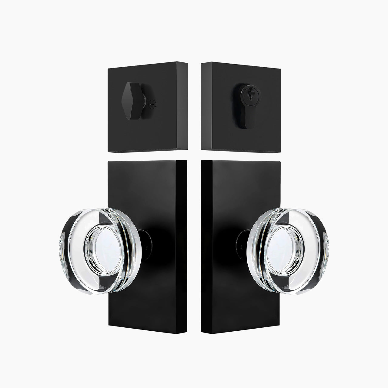door knob and deadbolt set matte black finish exterior door hardware SENY