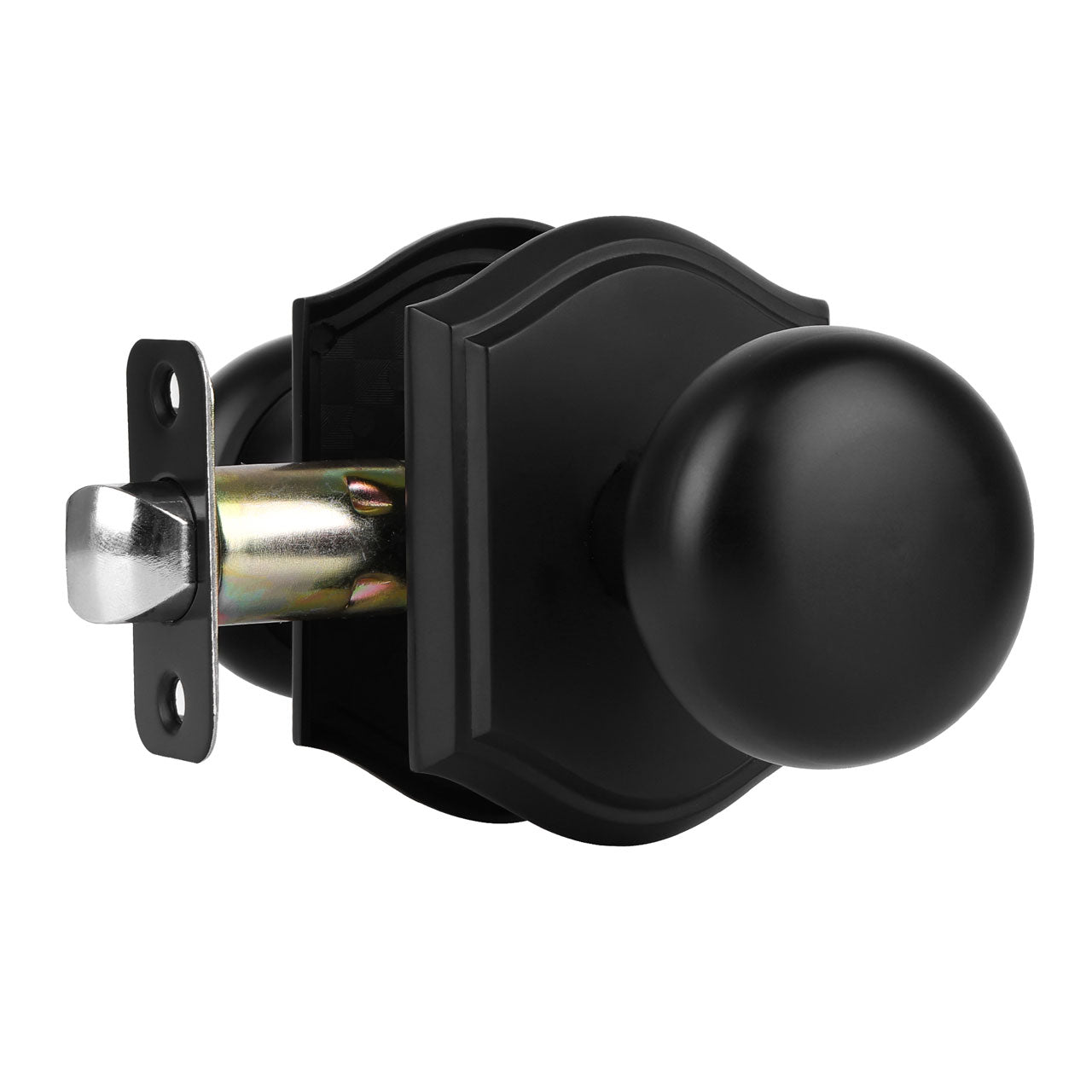 SENY Mushroom Door Knob with Arched Rosette, 3 Functions, 5 Finishes