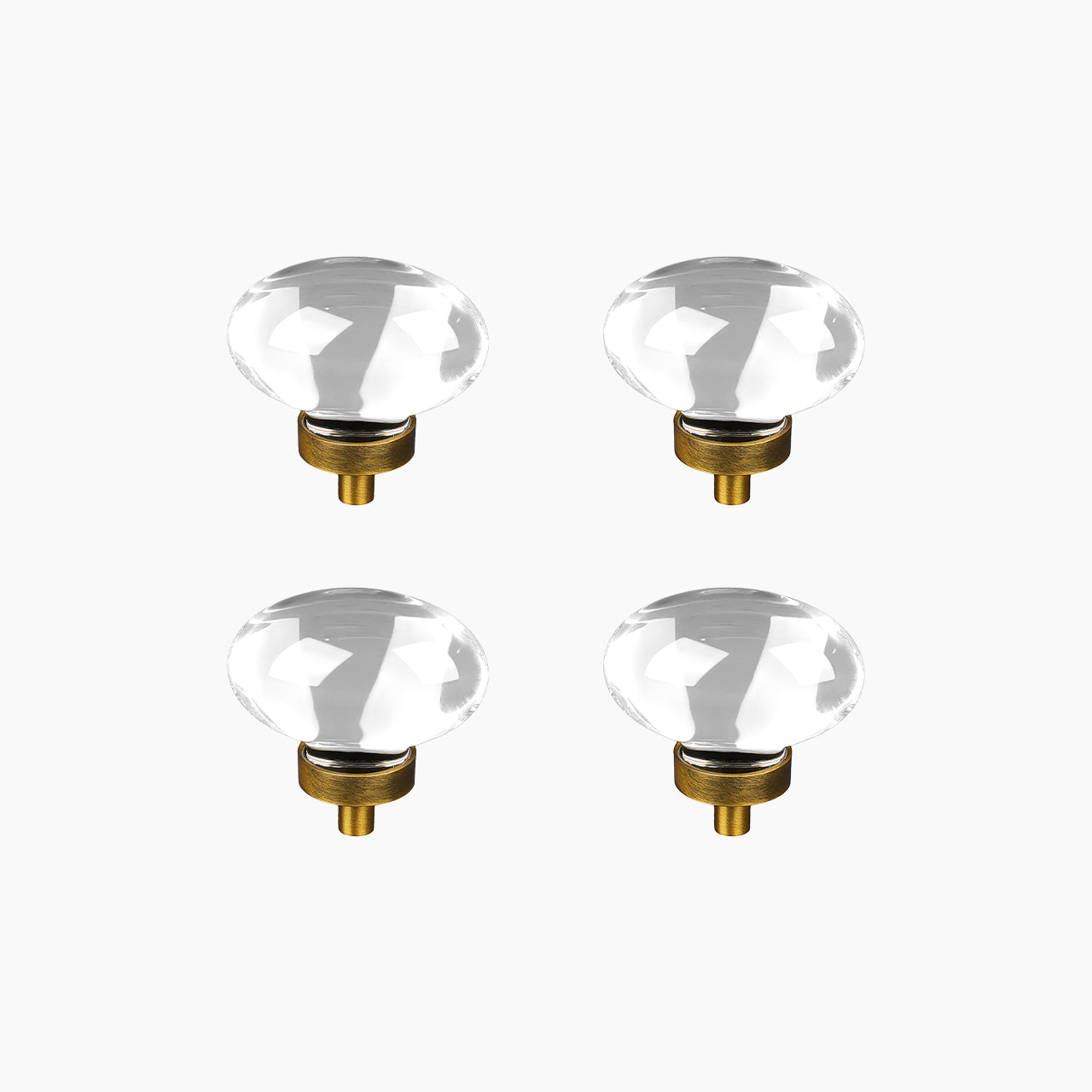 SENY Egg Crystal Cabinet Knobs – Oval Glass Drawer Knobs for Kitchen, Bathroom & Furniture (4 Pack)