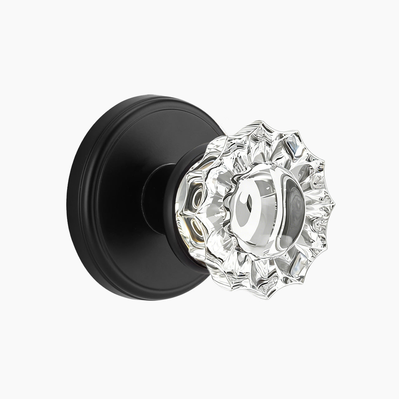 SENY floral crystal door knob matte black passage function