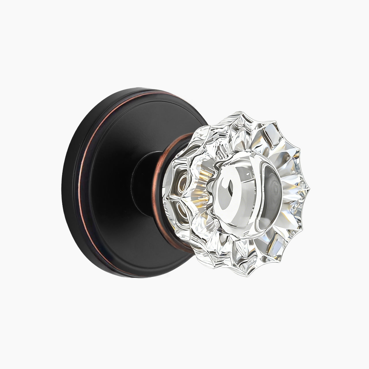 SENY floral crystal door knob oil rubbed bronze dummy function